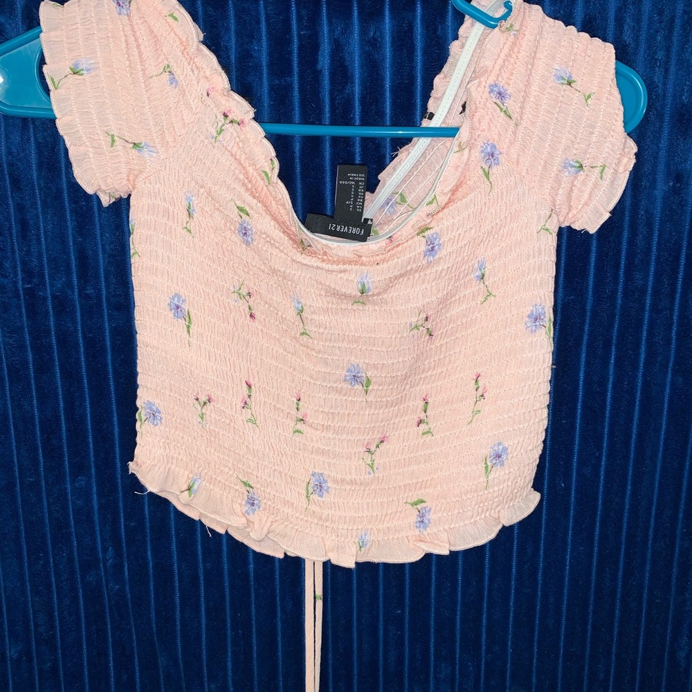 Floral Off the Shoulder Crop Top